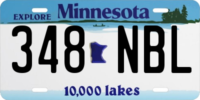 MN license plate 348NBL