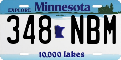 MN license plate 348NBM