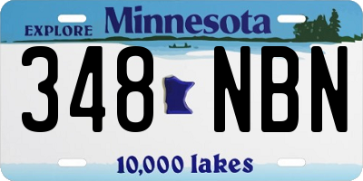 MN license plate 348NBN