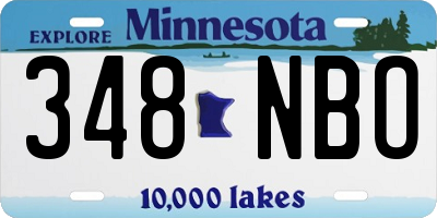 MN license plate 348NBO