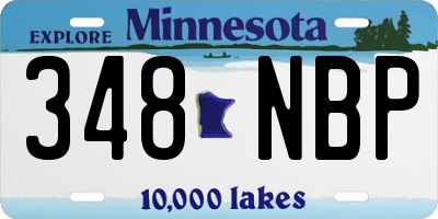 MN license plate 348NBP