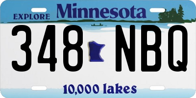 MN license plate 348NBQ