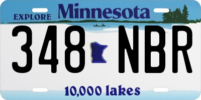 MN license plate 348NBR