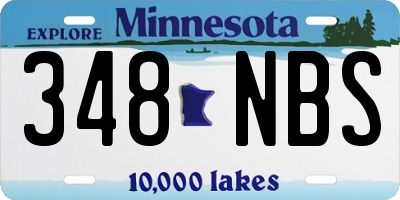 MN license plate 348NBS
