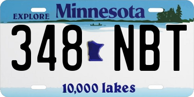 MN license plate 348NBT