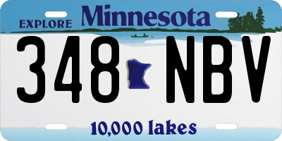 MN license plate 348NBV