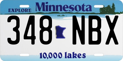 MN license plate 348NBX