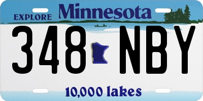 MN license plate 348NBY