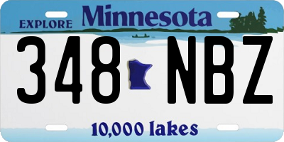 MN license plate 348NBZ