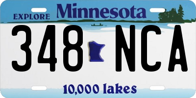 MN license plate 348NCA