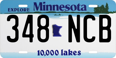 MN license plate 348NCB