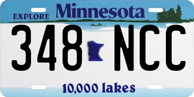 MN license plate 348NCC