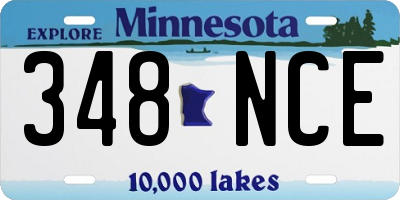MN license plate 348NCE