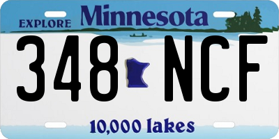 MN license plate 348NCF