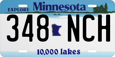 MN license plate 348NCH