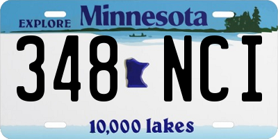 MN license plate 348NCI