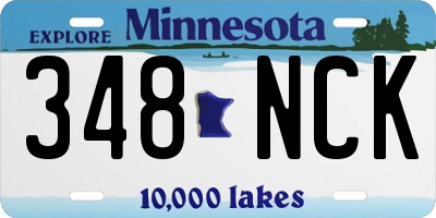 MN license plate 348NCK