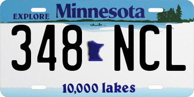 MN license plate 348NCL