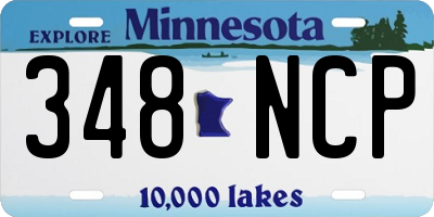 MN license plate 348NCP