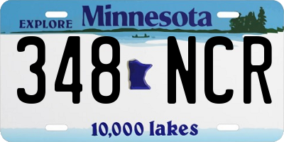 MN license plate 348NCR