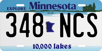 MN license plate 348NCS