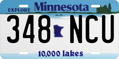 MN license plate 348NCU