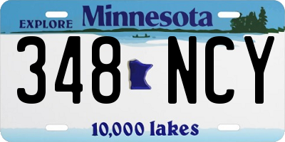 MN license plate 348NCY