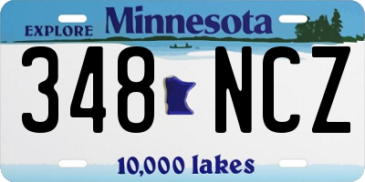 MN license plate 348NCZ