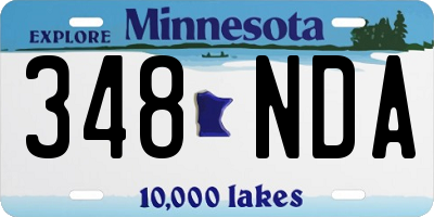 MN license plate 348NDA
