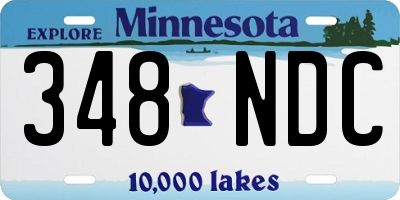 MN license plate 348NDC