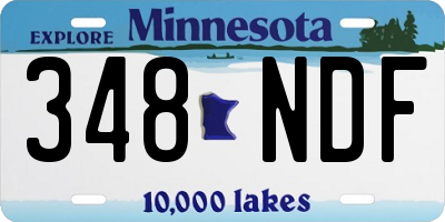 MN license plate 348NDF