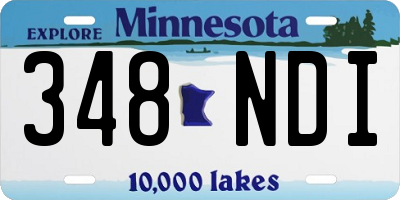 MN license plate 348NDI