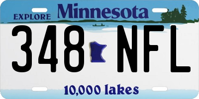 MN license plate 348NFL