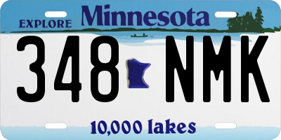 MN license plate 348NMK