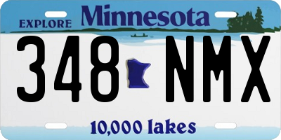 MN license plate 348NMX