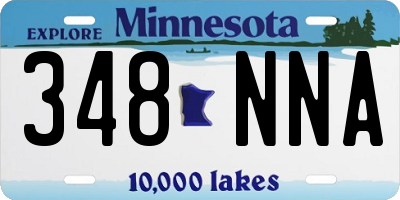 MN license plate 348NNA