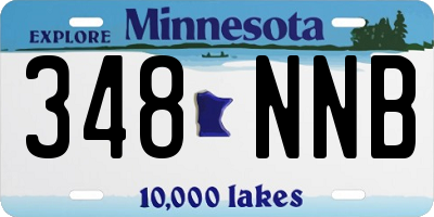 MN license plate 348NNB