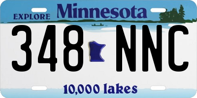 MN license plate 348NNC