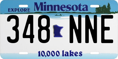 MN license plate 348NNE