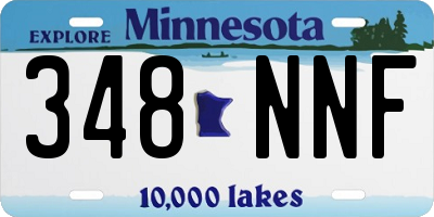 MN license plate 348NNF