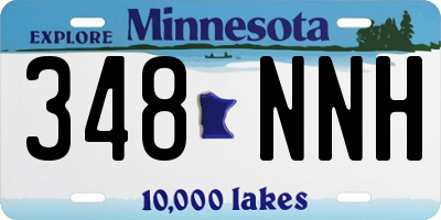 MN license plate 348NNH