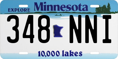 MN license plate 348NNI