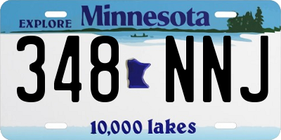 MN license plate 348NNJ