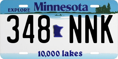 MN license plate 348NNK