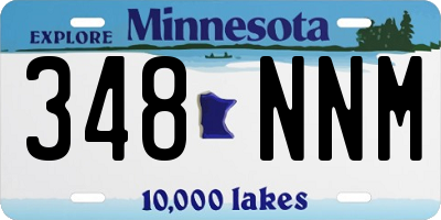 MN license plate 348NNM