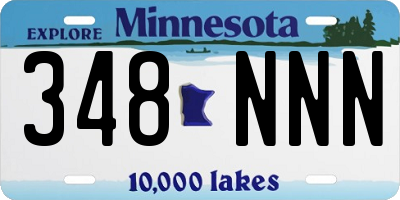 MN license plate 348NNN