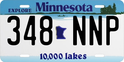 MN license plate 348NNP