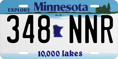 MN license plate 348NNR