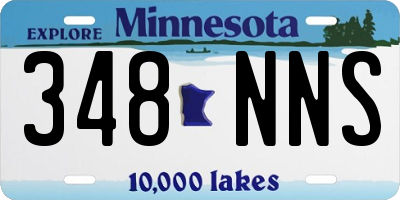 MN license plate 348NNS