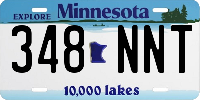 MN license plate 348NNT